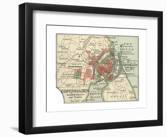 Map of Copenhagen (C. 1900), Maps-Encyclopaedia Britannica-Framed Giclee Print