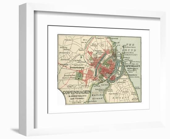 Map of Copenhagen (C. 1900), Maps-Encyclopaedia Britannica-Framed Giclee Print