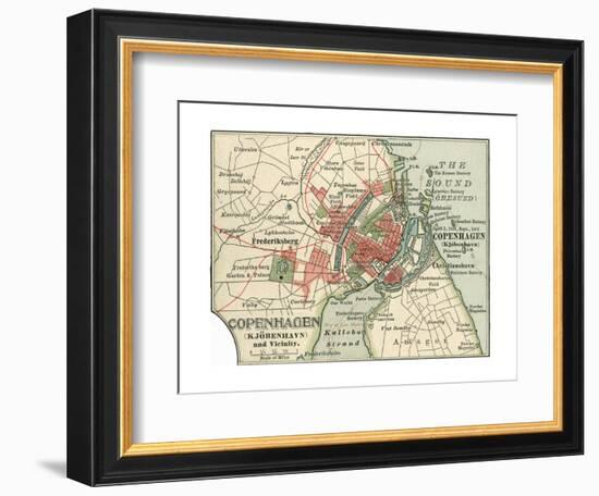 Map of Copenhagen (C. 1900), Maps-Encyclopaedia Britannica-Framed Giclee Print