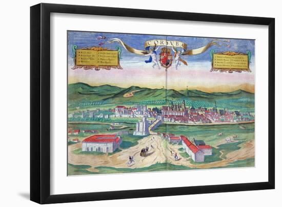 Map of Cordoba, from "Civitates Orbis Terrarum" by Georg Braun and Frans Hogenberg circa 1572-1617-Joris Hoefnagel-Framed Giclee Print