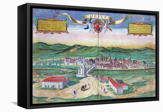 Map of Cordoba, from "Civitates Orbis Terrarum" by Georg Braun and Frans Hogenberg circa 1572-1617-Joris Hoefnagel-Framed Premier Image Canvas