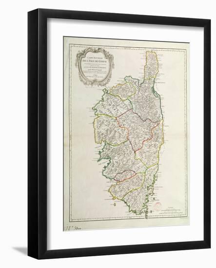 Map of Corsica-null-Framed Giclee Print