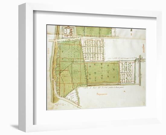 Map of Country Estates of the Court of the Gualtirolo, Commune of Campegine in Castelnuovo Di Sotto-null-Framed Giclee Print