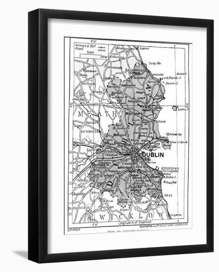 Map of County Dublin, Ireland, 1924-1926-null-Framed Giclee Print