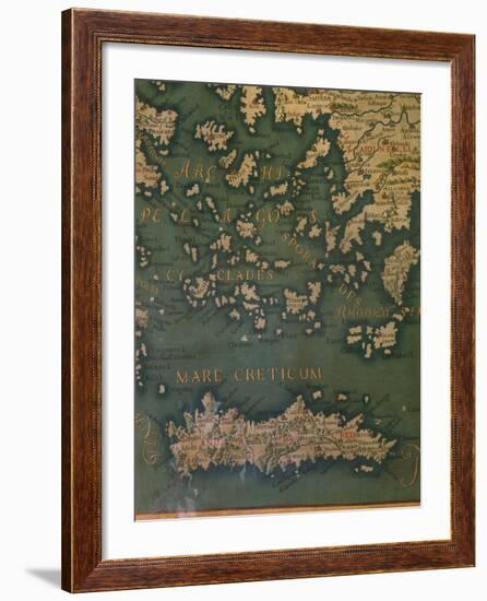 Map of Crete and the Cyclades-Giustino Menescardi-Framed Giclee Print