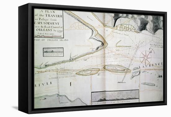 Map of Crossings on Saint Lawrence River Near Quebec-James Cook-Framed Premier Image Canvas