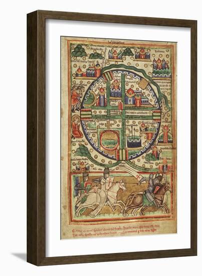 Map of Crusader Jerusalem, 1170-null-Framed Giclee Print