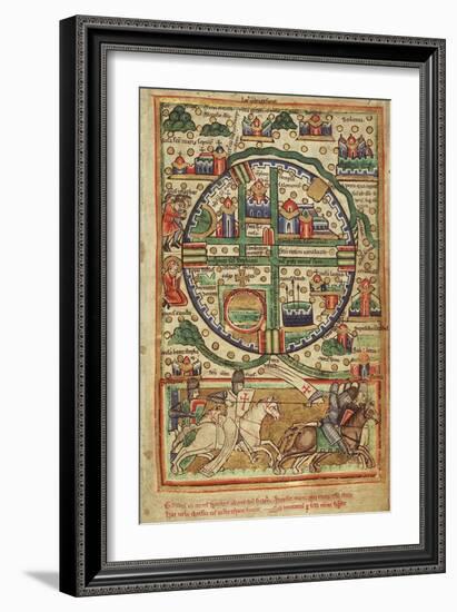 Map of Crusader Jerusalem, 1170-null-Framed Giclee Print