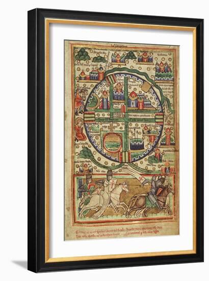 Map of Crusader Jerusalem, 1170-null-Framed Giclee Print