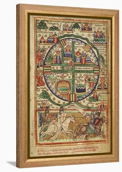 Map of Crusader Jerusalem, 1170-null-Framed Premier Image Canvas