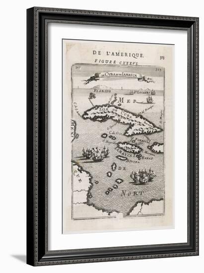 Map of Cuba and Jamaica-null-Framed Art Print