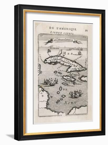 Map of Cuba and Jamaica-null-Framed Art Print