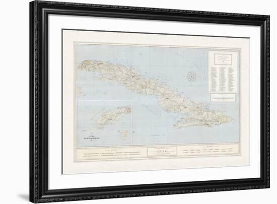 Map of Cuba-The Vintage Collection-Framed Premium Giclee Print
