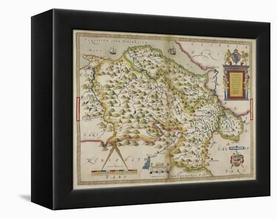 Map Of Denbighshire and Flintshire-Christopher Saxton-Framed Premier Image Canvas