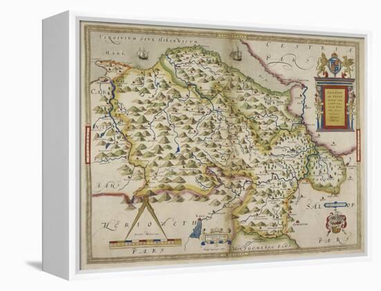 Map Of Denbighshire and Flintshire-Christopher Saxton-Framed Premier Image Canvas