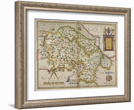 Map Of Denbighshire and Flintshire-Christopher Saxton-Framed Giclee Print