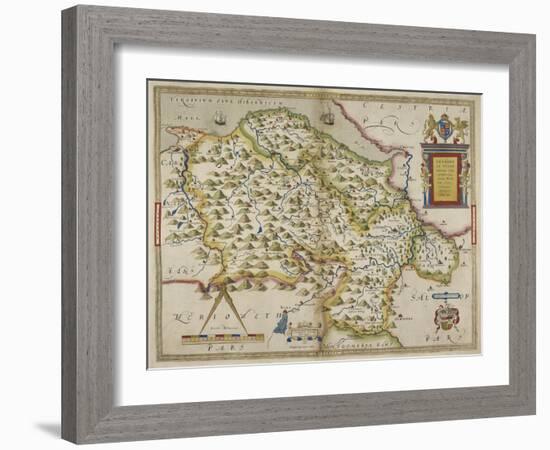 Map Of Denbighshire and Flintshire-Christopher Saxton-Framed Giclee Print