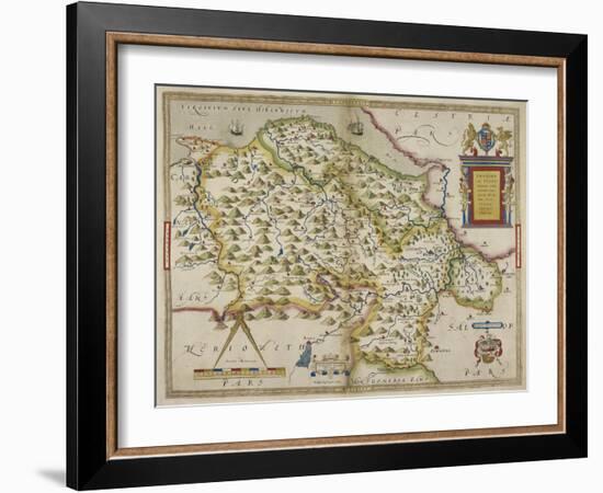 Map Of Denbighshire and Flintshire-Christopher Saxton-Framed Giclee Print