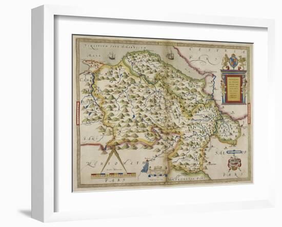 Map Of Denbighshire and Flintshire-Christopher Saxton-Framed Giclee Print