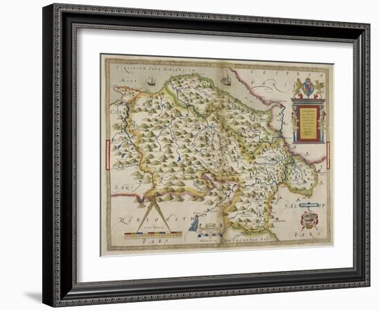 Map Of Denbighshire and Flintshire-Christopher Saxton-Framed Giclee Print