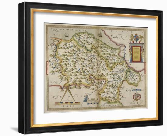 Map Of Denbighshire and Flintshire-Christopher Saxton-Framed Giclee Print