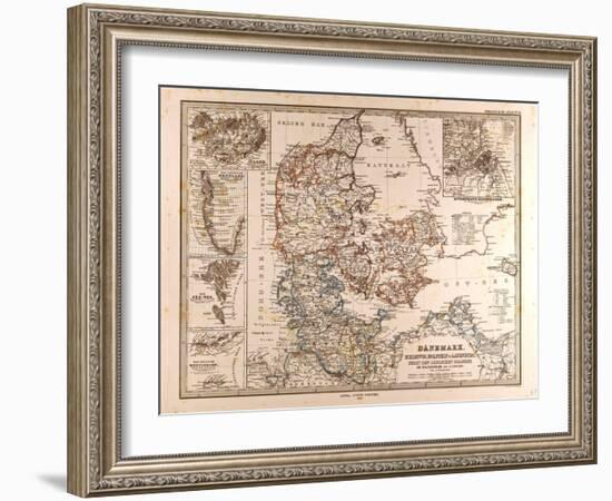 Map of Denmark, 1872-null-Framed Giclee Print