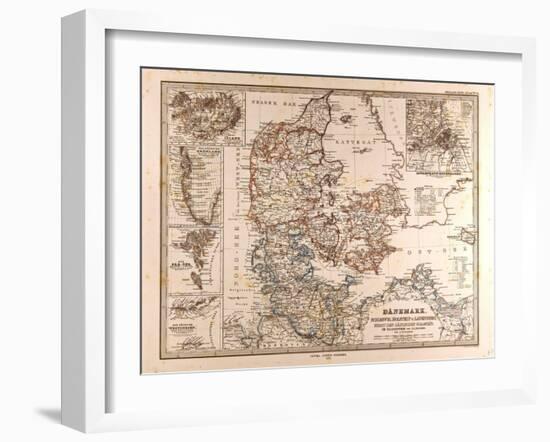 Map of Denmark, 1872-null-Framed Giclee Print