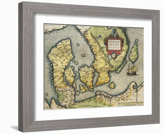 Map of Denmark, from Theatrum Orbis Terrarum-null-Framed Giclee Print