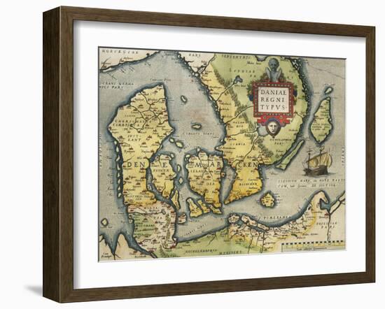 Map of Denmark, from Theatrum Orbis Terrarum-null-Framed Giclee Print