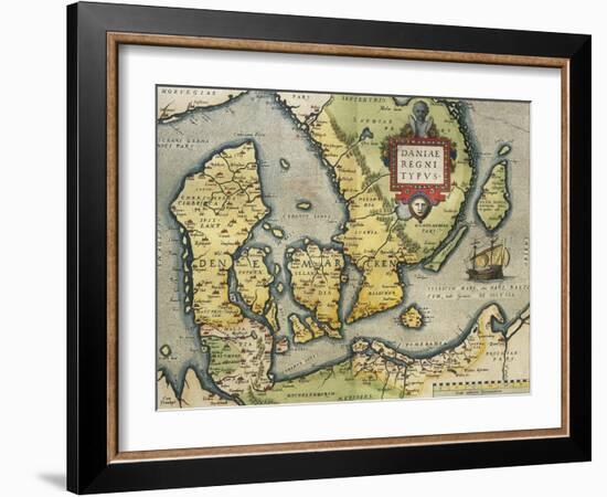 Map of Denmark, from Theatrum Orbis Terrarum-null-Framed Giclee Print