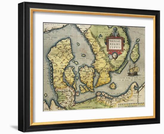 Map of Denmark, from Theatrum Orbis Terrarum-null-Framed Giclee Print