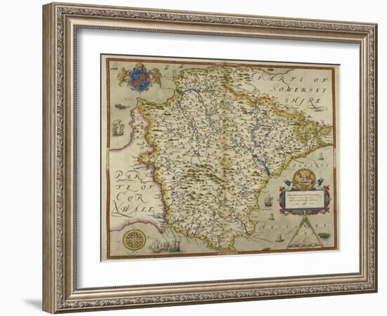 Map Of Devon-Christopher Saxton-Framed Giclee Print