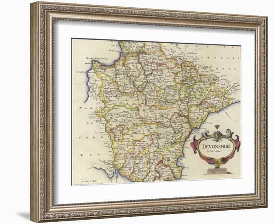 Map of Devonshire-Robert Morden-Framed Giclee Print