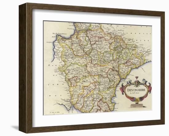 Map of Devonshire-Robert Morden-Framed Giclee Print