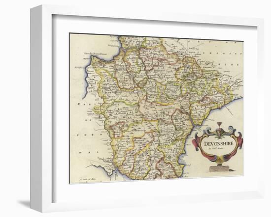 Map of Devonshire-Robert Morden-Framed Giclee Print