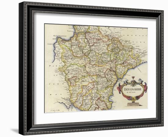 Map of Devonshire-Robert Morden-Framed Giclee Print