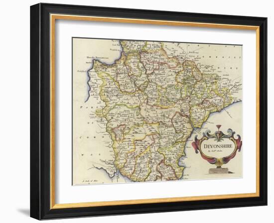 Map of Devonshire-Robert Morden-Framed Giclee Print