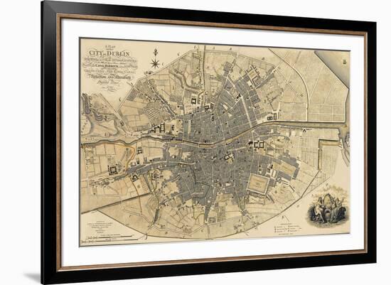 Map of Dublin, 1797-John Rocque-Framed Premium Giclee Print