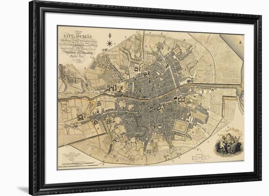 Map of Dublin, 1797-John Rocque-Framed Premium Giclee Print