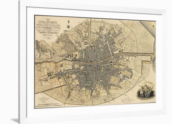 Map of Dublin, 1797-John Rocque-Framed Premium Giclee Print