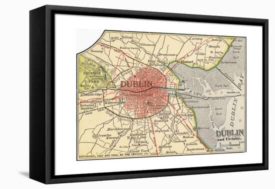 Map of Dublin (C. 1900), Maps-Encyclopaedia Britannica-Framed Premier Image Canvas