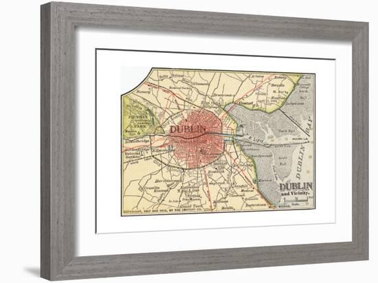 Map of Dublin (C. 1900), Maps-Encyclopaedia Britannica-Framed Giclee Print