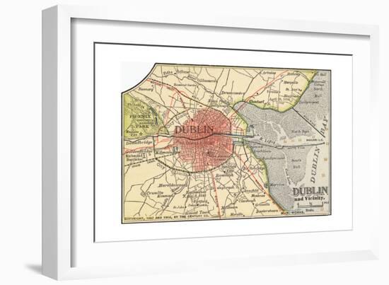 Map of Dublin (C. 1900), Maps-Encyclopaedia Britannica-Framed Giclee Print