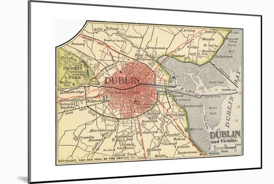 Map of Dublin (C. 1900), Maps-Encyclopaedia Britannica-Mounted Giclee Print