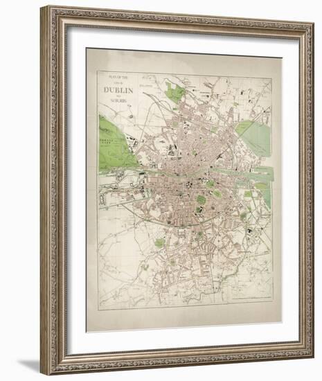 Map of Dublin-The Vintage Collection-Framed Giclee Print