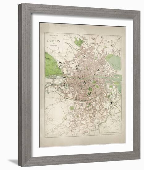 Map of Dublin-The Vintage Collection-Framed Giclee Print