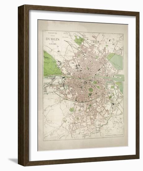 Map of Dublin-The Vintage Collection-Framed Giclee Print