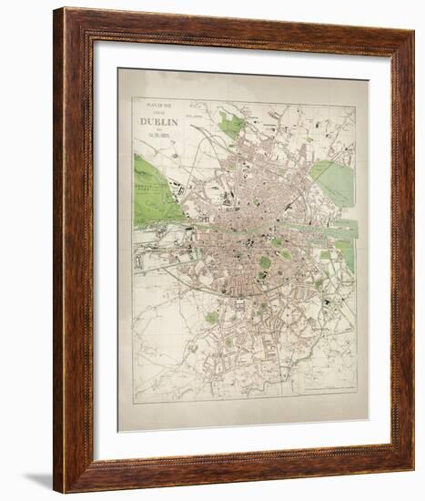 Map of Dublin-The Vintage Collection-Framed Giclee Print