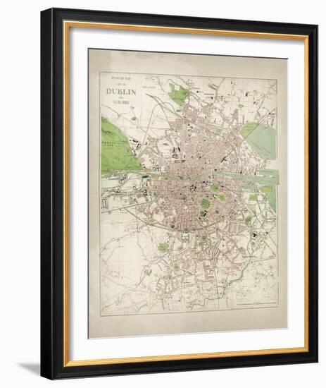 Map of Dublin-The Vintage Collection-Framed Giclee Print