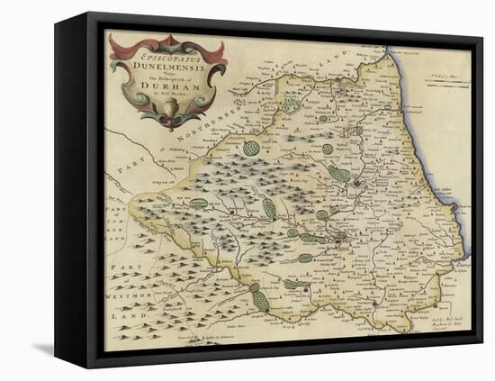 Map of Durham-Robert Morden-Framed Premier Image Canvas